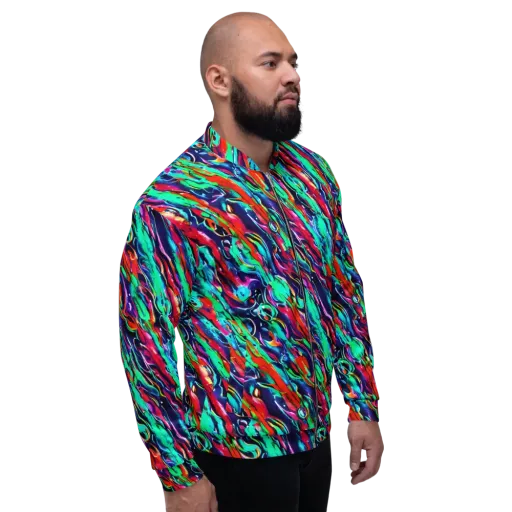 Afterglow Frenzy on a Bomber Jacket