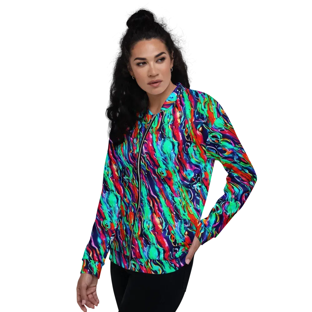 Afterglow Frenzy on Bomber Jacket — Left