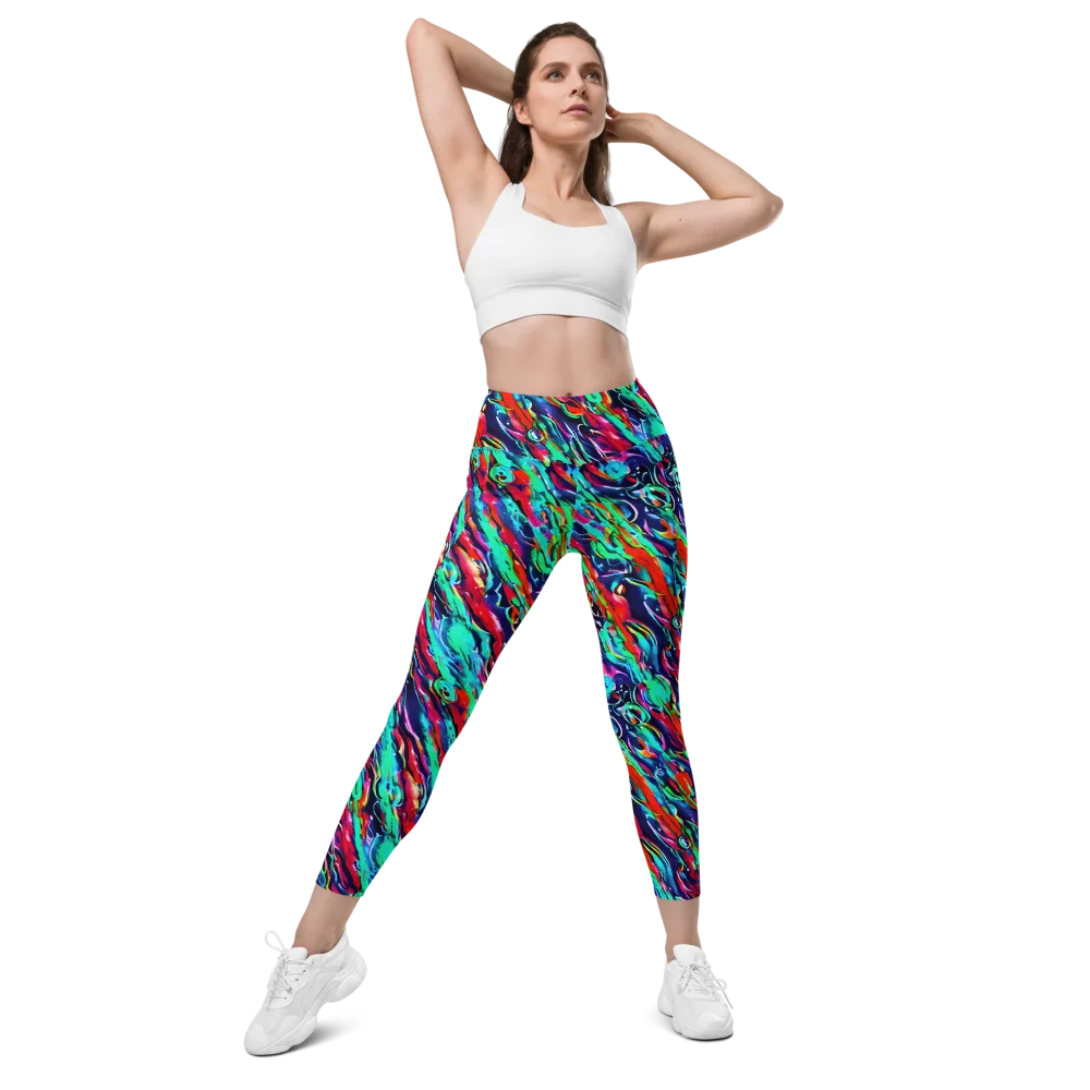 Afterglow Frenzy on Leggings with Pockets — Front