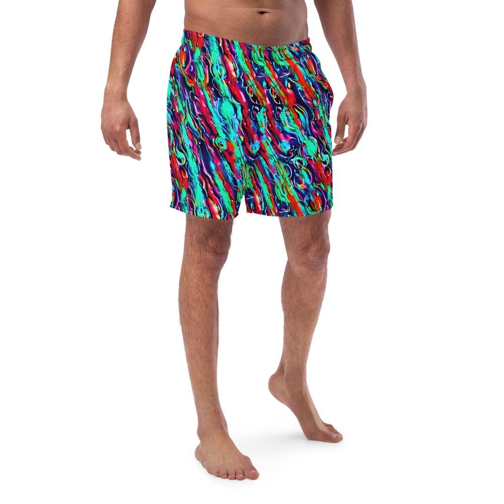 Afterglow Frenzy on Swim Trunks — Front