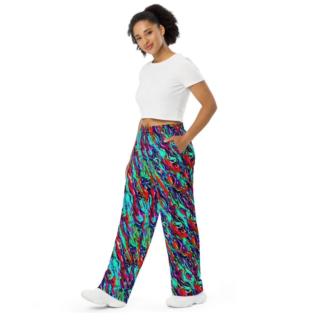 Afterglow Frenzy on Wide-Leg Pants — Left Front