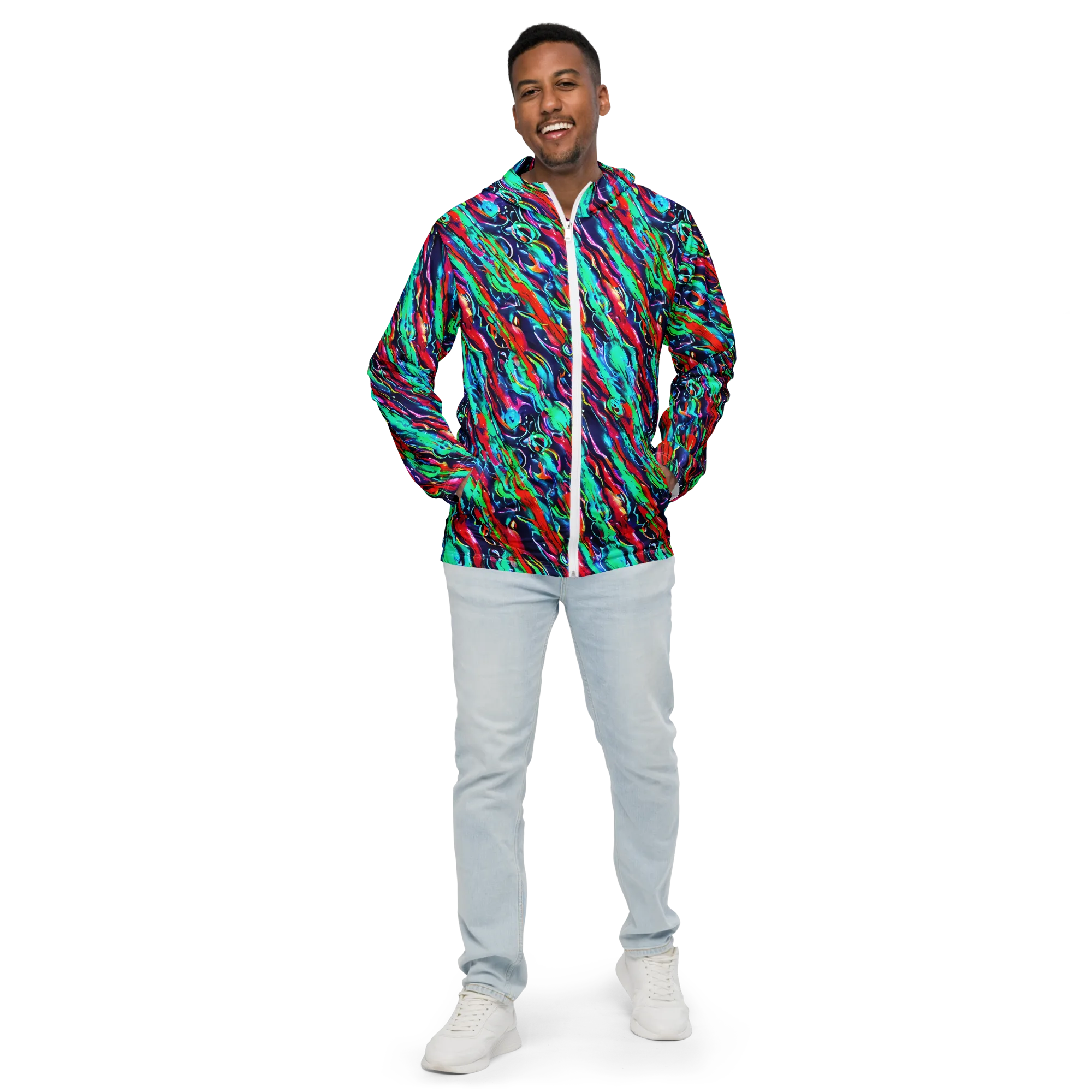 Afterglow Frenzy on Men's Windbreaker — Front