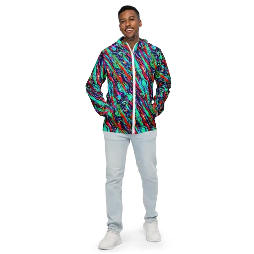 Afterglow Frenzy on a Men's Windbreaker