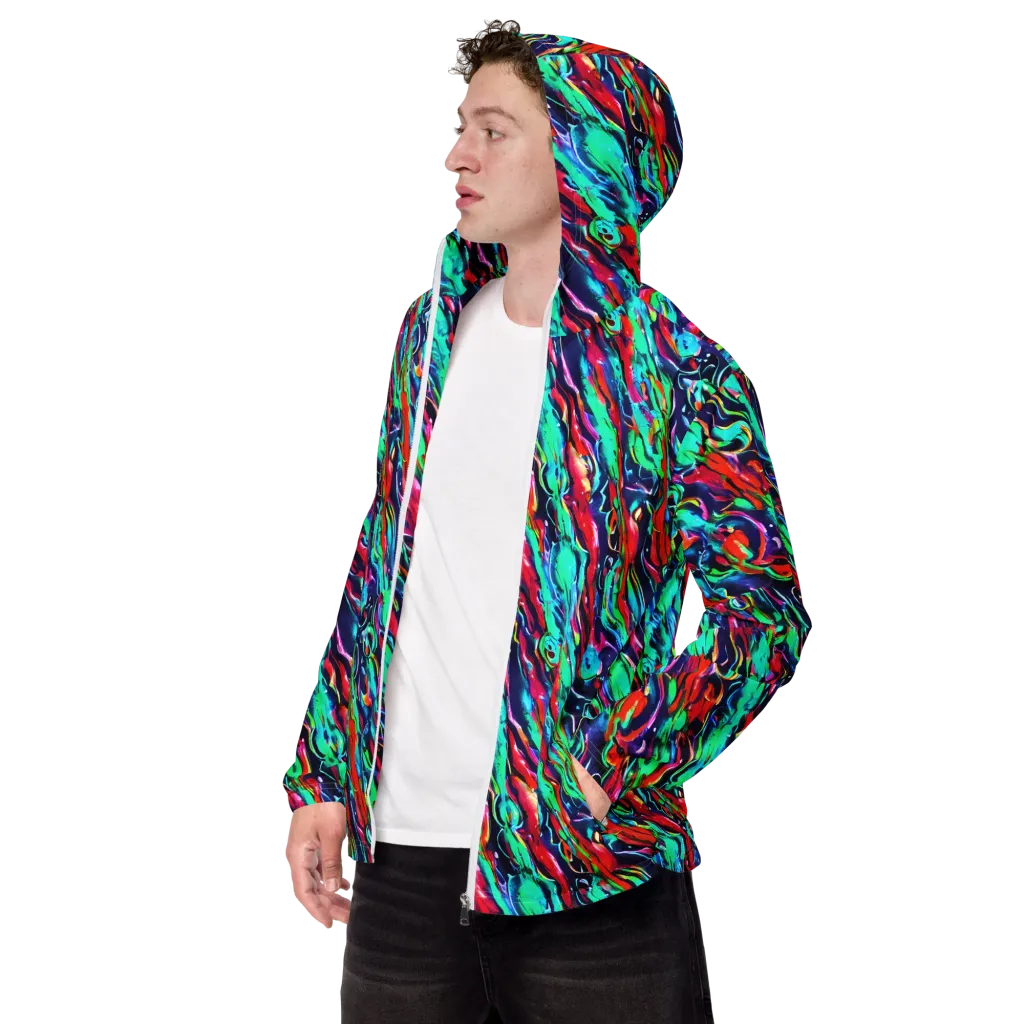 Afterglow Frenzy on Men's Windbreaker — Left Front