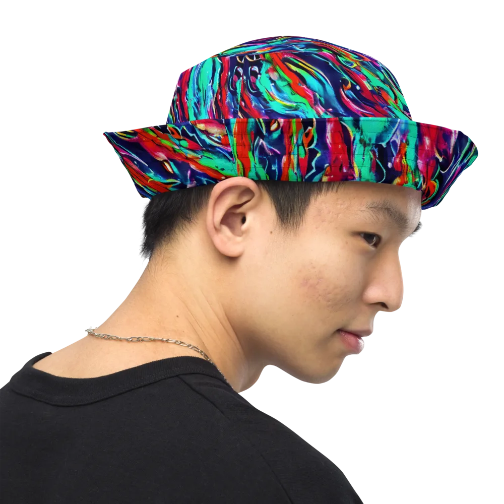 Afterglow Frenzy on Reversible Bucket Hat — Right Outside