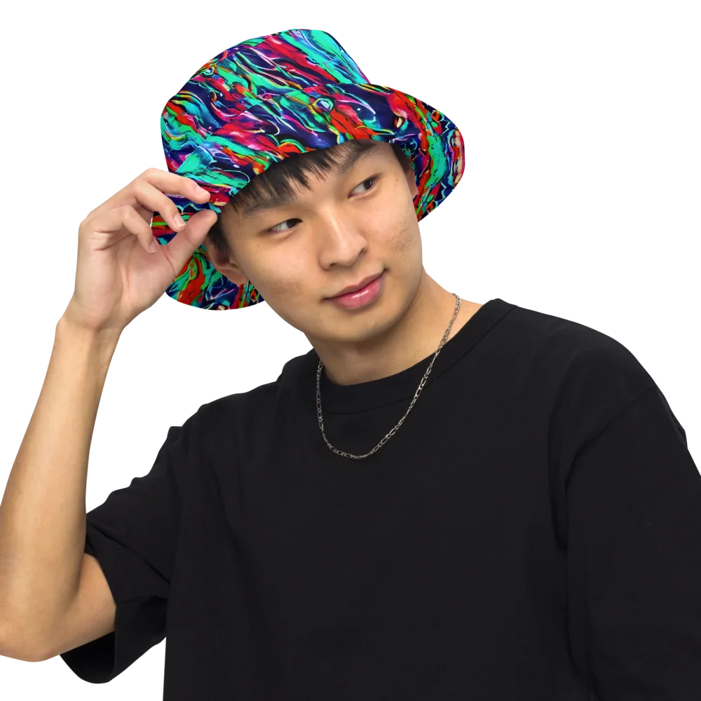 Afterglow Frenzy on Reversible Bucket Hat — Front Inside