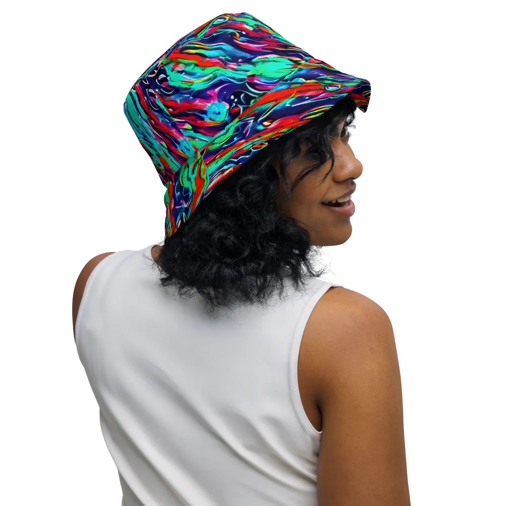Afterglow Frenzy on Reversible Bucket Hat — Right Outside