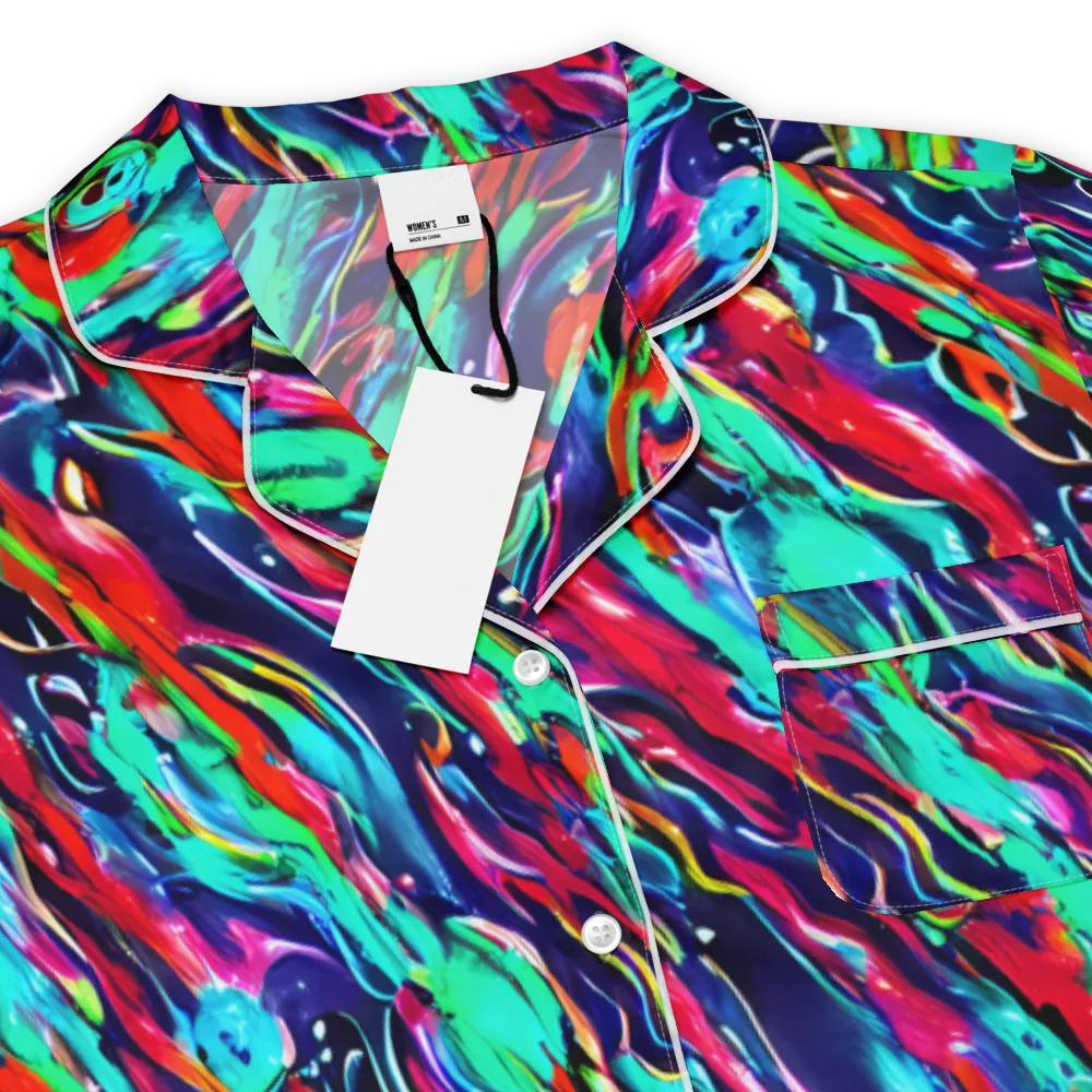 Afterglow Frenzy on Women's Short Sleeve Pajama Top — Product details