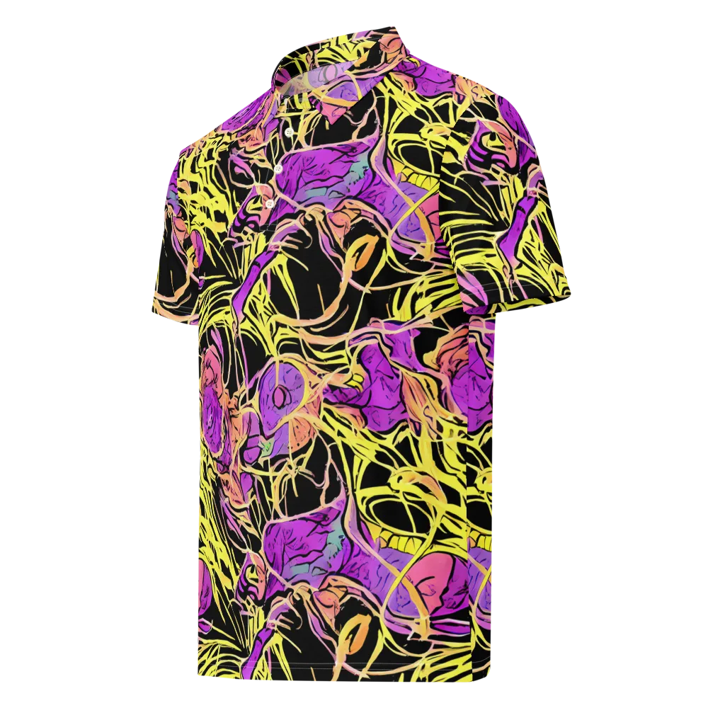 Midnight Tropics on Men's Slim Fit Polo Shirt — Left Front