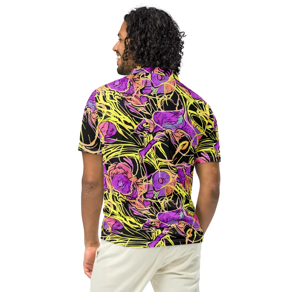 Midnight Tropics on Men's Slim Fit Polo Shirt — Back