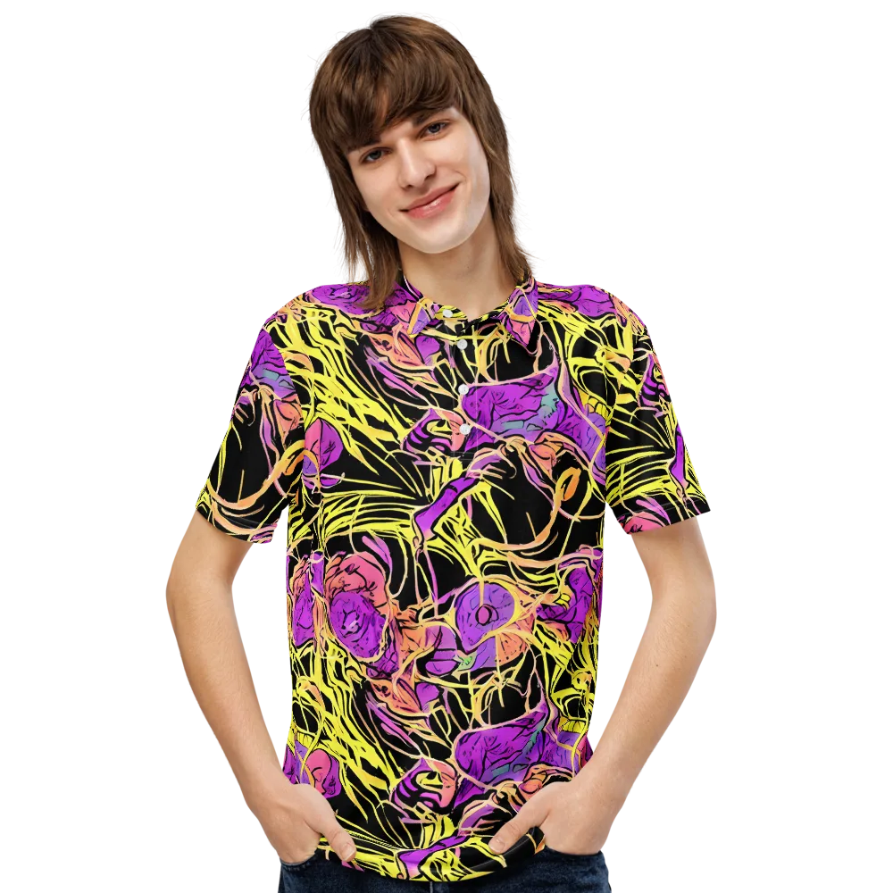 Midnight Tropics on Men's Slim Fit Polo Shirt — Front