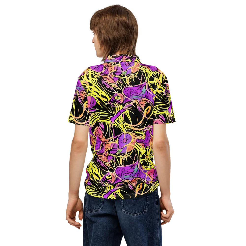 Midnight Tropics on Men's Slim Fit Polo Shirt — Back