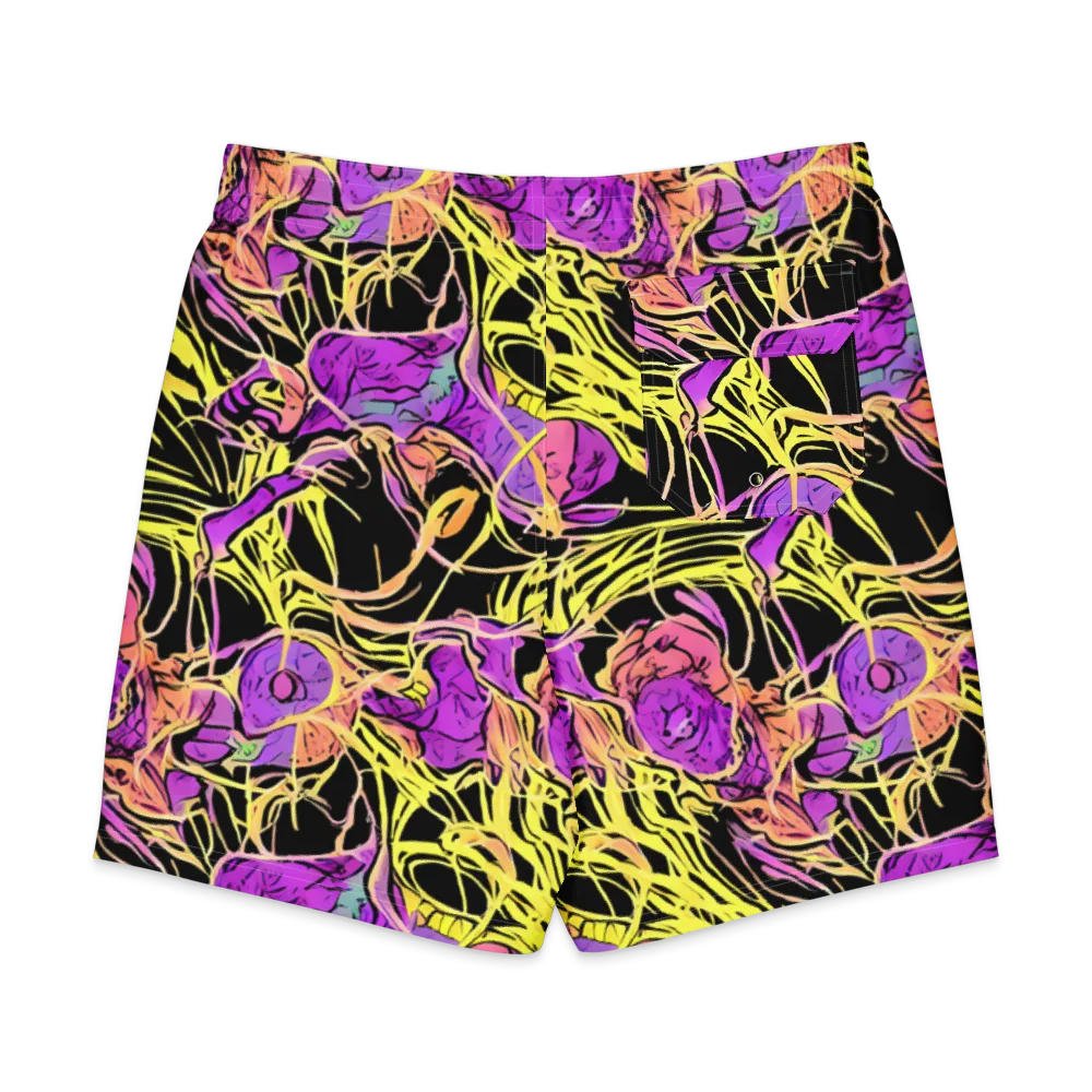 Midnight Tropics on Men's Board Shorts — Back