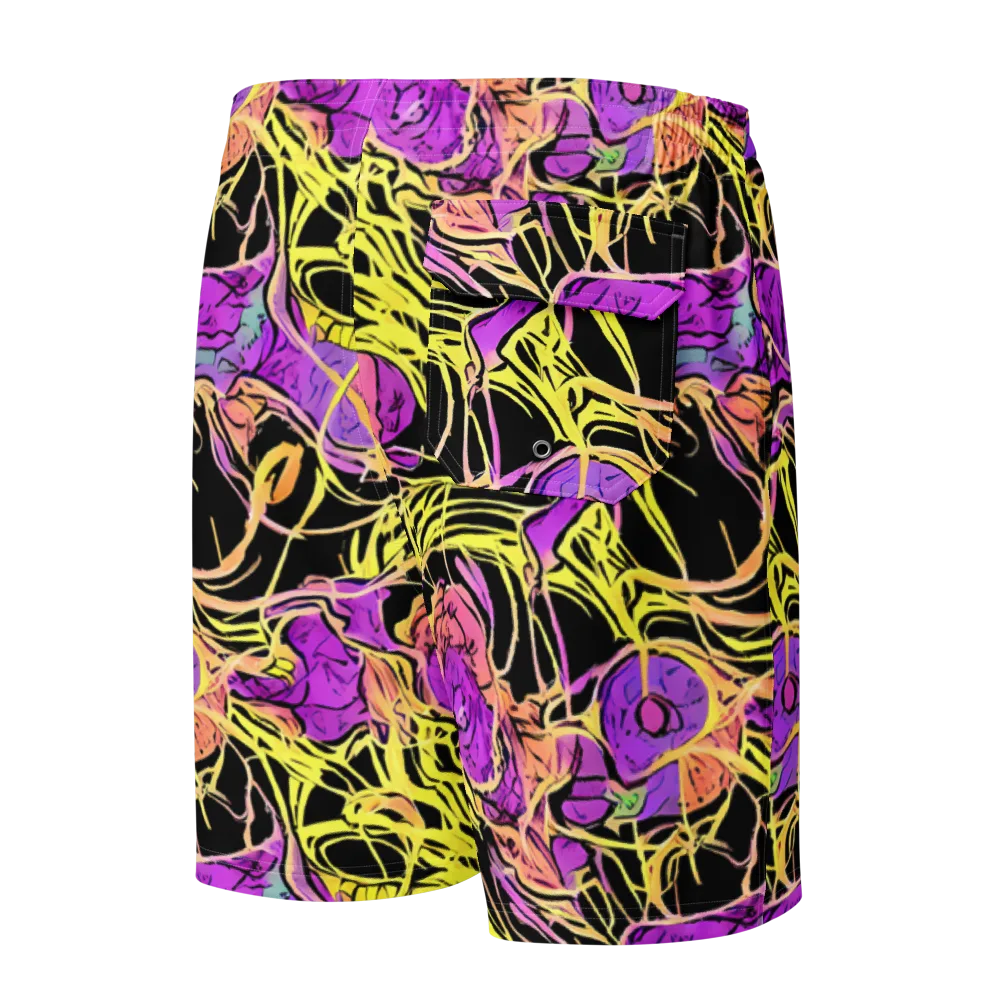 Midnight Tropics on Men's Board Shorts — Back