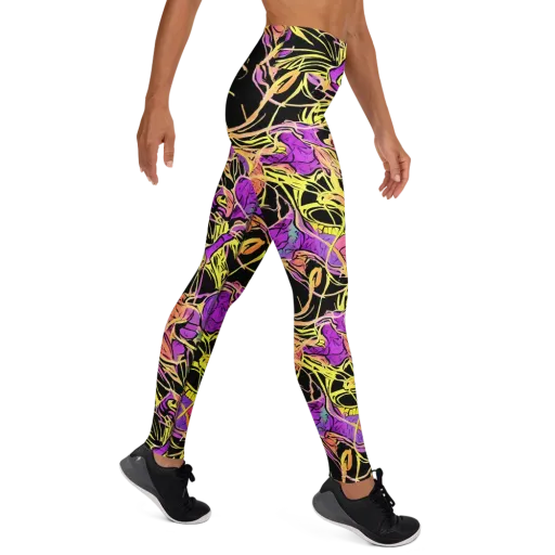 Midnight Tropics on a Yoga Leggings