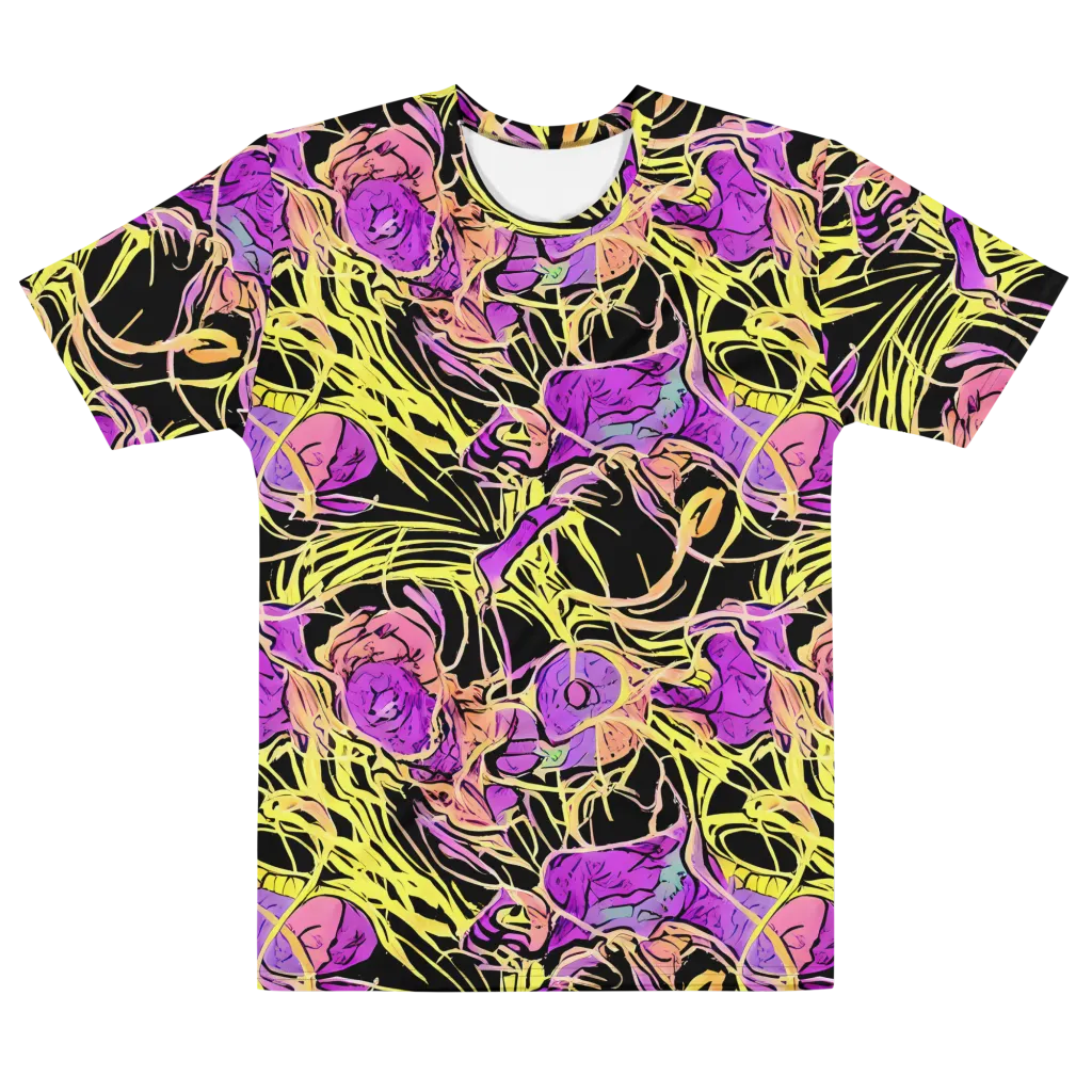 Midnight Tropics on Men's Cotton Crew Neck T-Shirt — Front