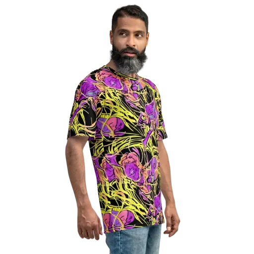 Midnight Tropics on a Men's Crew Neck T-Shirt