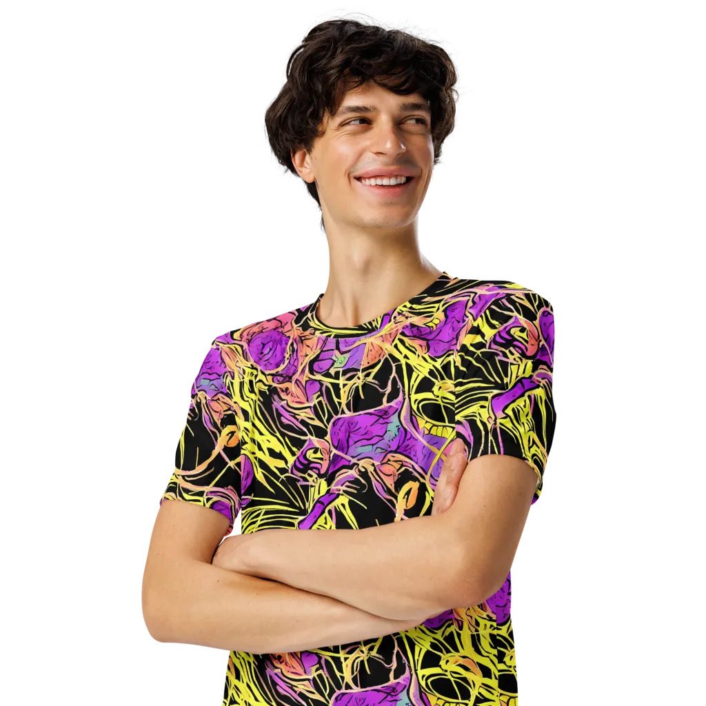 Midnight Tropics on Men's Crew Neck T-Shirt — Left Front
