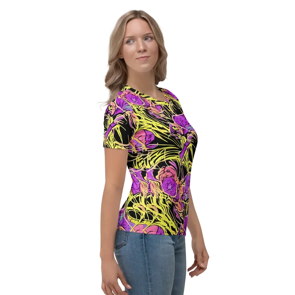 Midnight Tropics on Women's Crew Neck T-Shirt — Right