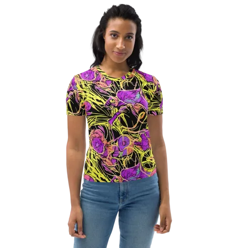 Midnight Tropics on a Women's Crew Neck T-Shirt