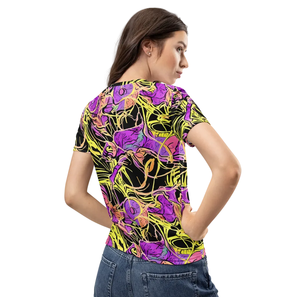 Midnight Tropics on Women's Crew Neck T-Shirt — Back