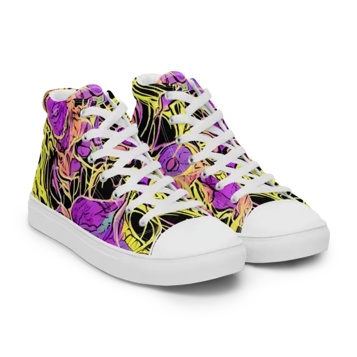 Midnight Tropics on a Women's High Top Canvas Shoes