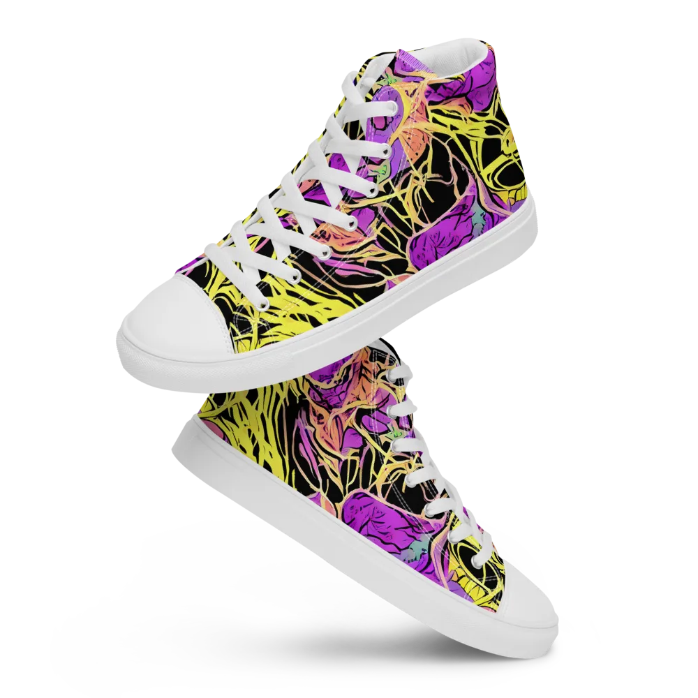 Midnight Tropics on Women's High Top Canvas Shoes — Front