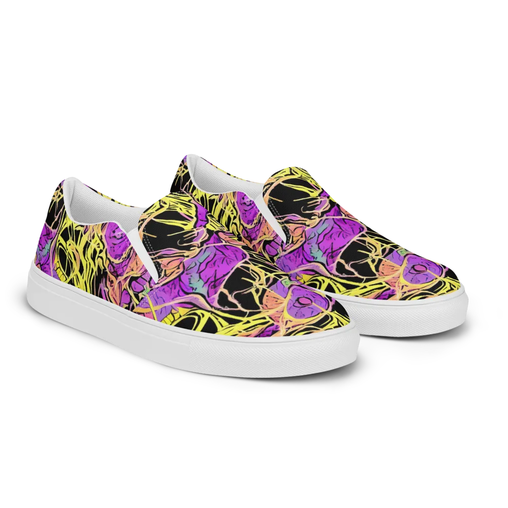 Midnight Tropics on Men's Slip-On Canvas Shoes — Right Front