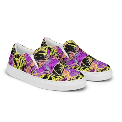 Midnight Tropics on a Men's Slip-On Canvas Shoes