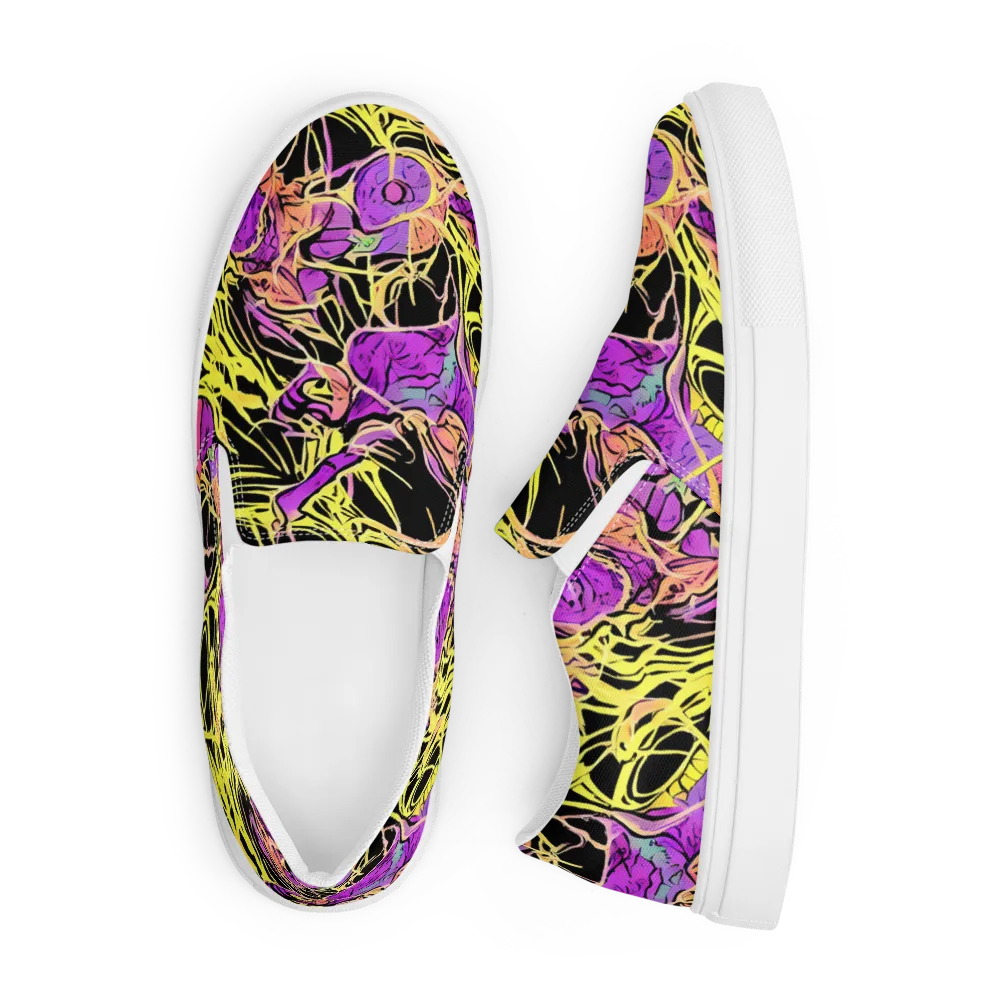 Midnight Tropics on Men's Slip-On Canvas Shoes — Front