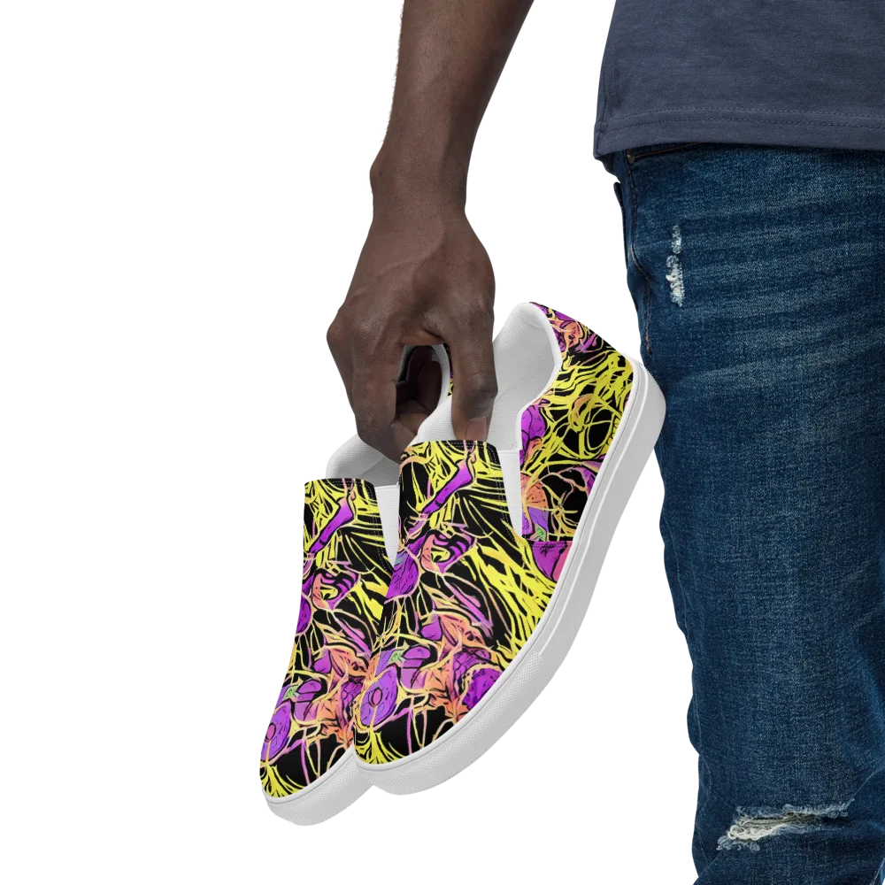 Midnight Tropics on Men's Slip-On Canvas Shoes — Left Front