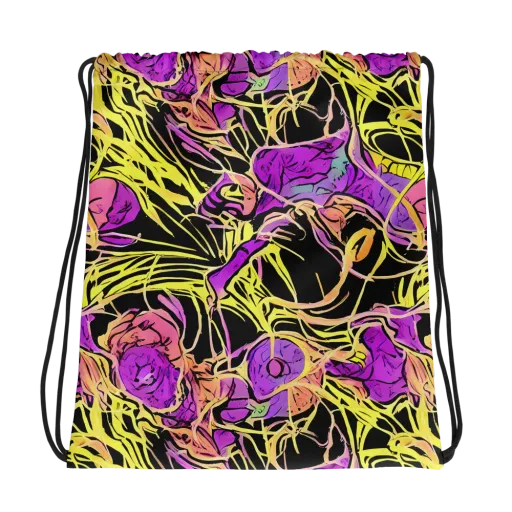 Midnight Tropics on a Drawstring Bag