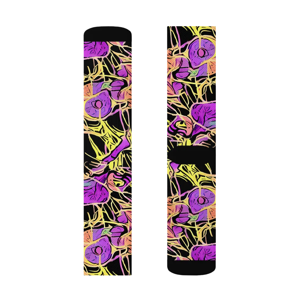 Midnight Tropics on Socks — Left Sock
