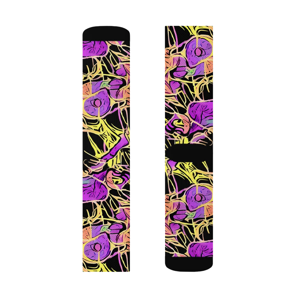 Midnight Tropics on Socks — Right Sock
