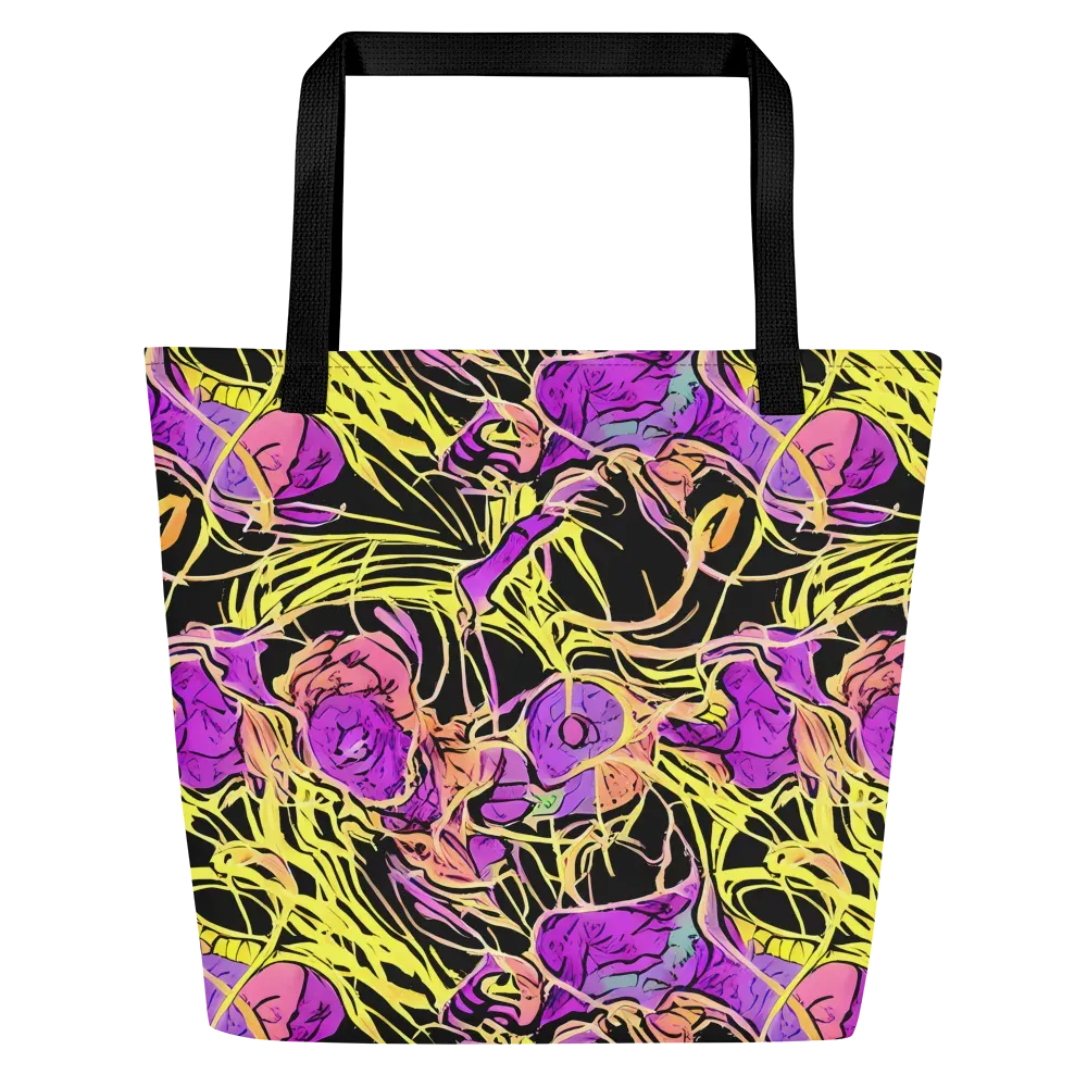 Midnight Tropics on Large Tote Bag W/ Pocket — Front