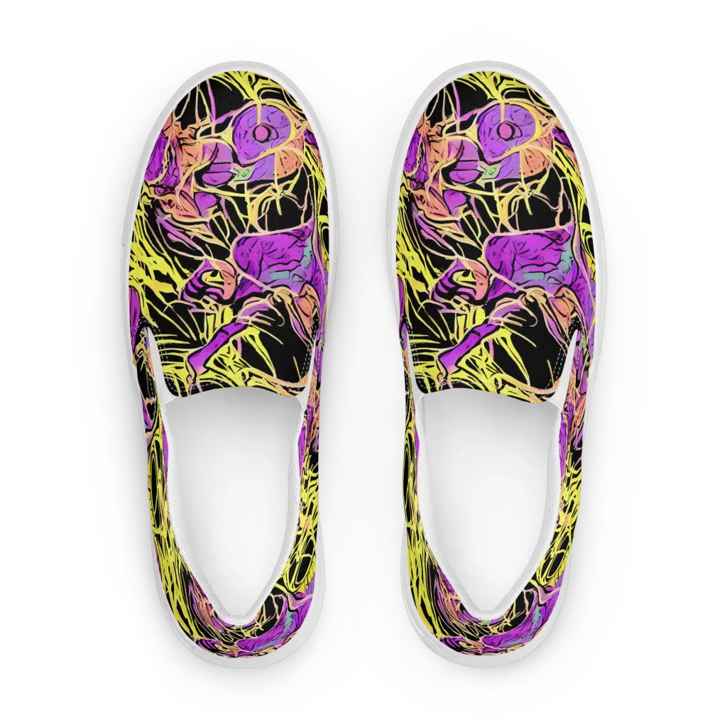 Midnight Tropics on Women's Slip-On Canvas Shoes — Front