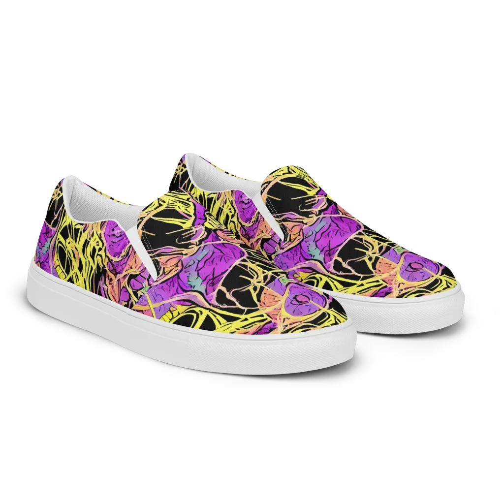Midnight Tropics on Women's Slip-On Canvas Shoes — Right Front