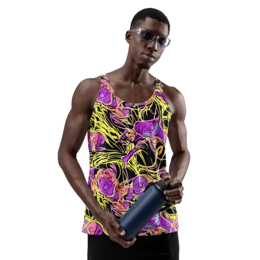 Midnight Tropics on a Men's Tank Top