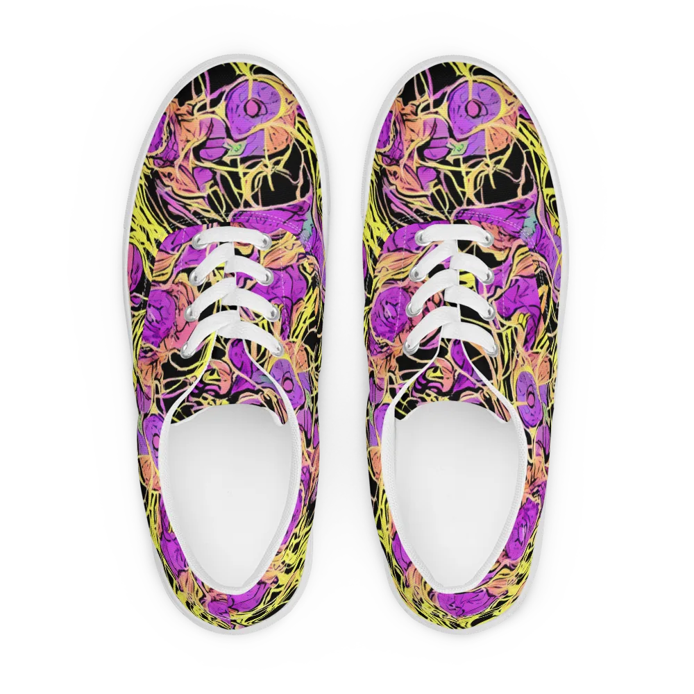 Midnight Tropics on Men's Lace-Up Canvas Shoes — Front