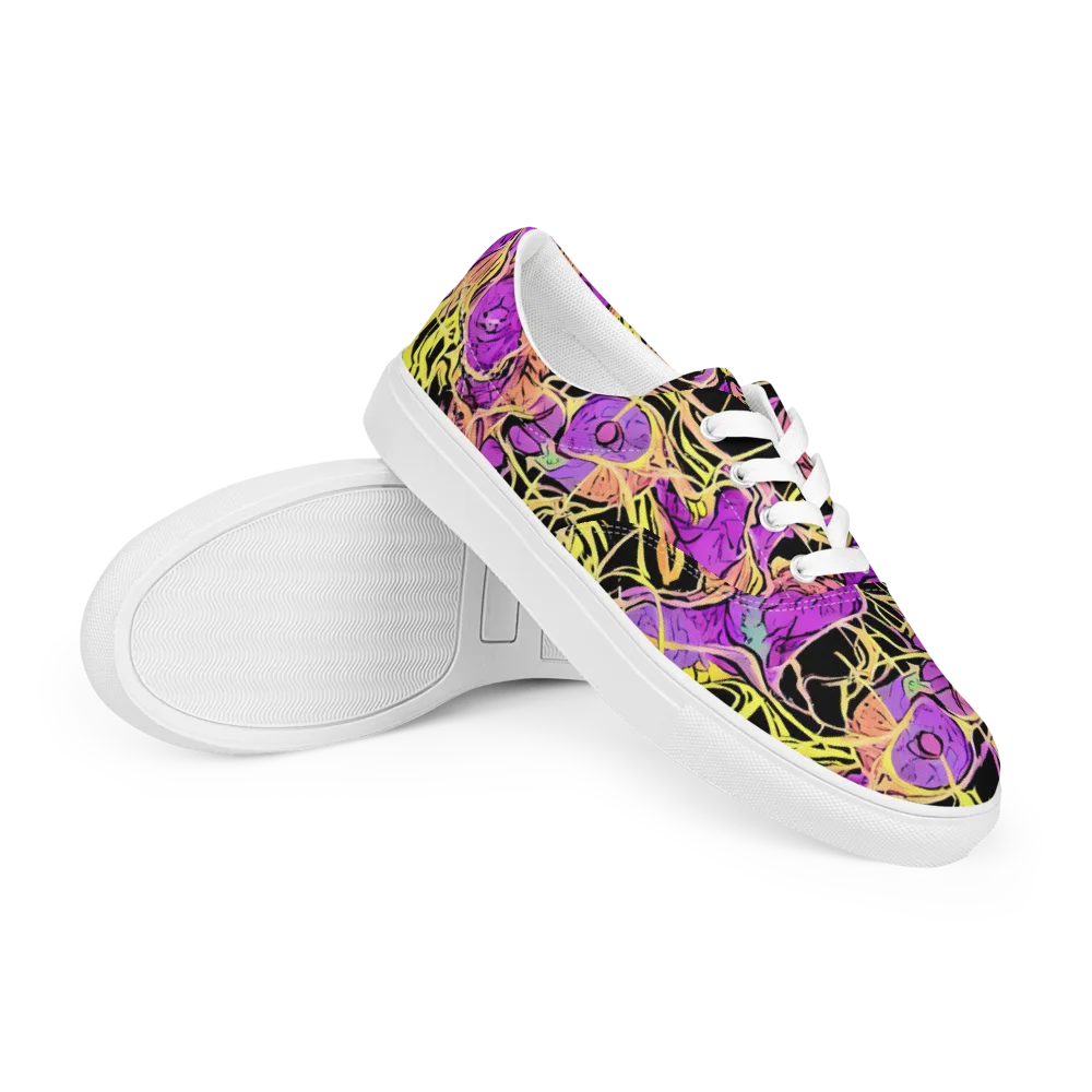 Midnight Tropics on Men's Lace-Up Canvas Shoes — Right Front