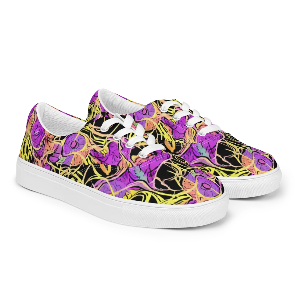 Midnight Tropics on Men's Lace-Up Canvas Shoes — Right Front
