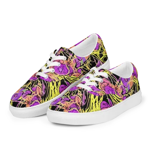 Midnight Tropics on a Men's Lace-Up Canvas Shoes