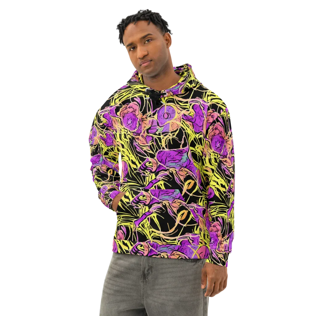 Midnight Tropics on Cotton Hoodie — Left Front