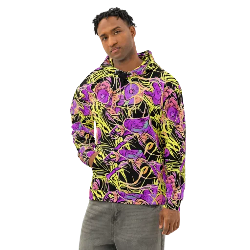 Midnight Tropics on a Cotton Hoodie