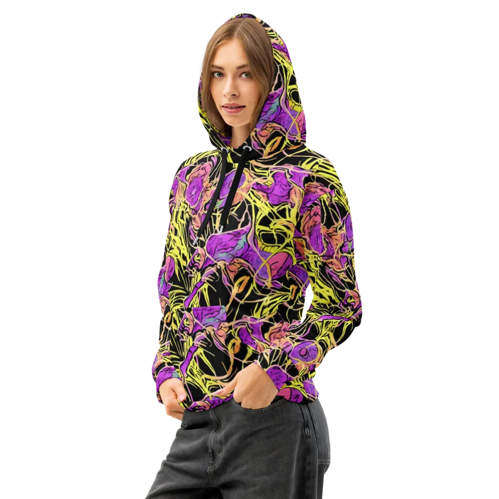 Midnight Tropics on Cotton Hoodie — Left Front