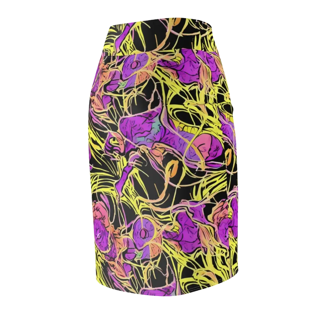 Midnight Tropics on Pencil Skirt — Back Side