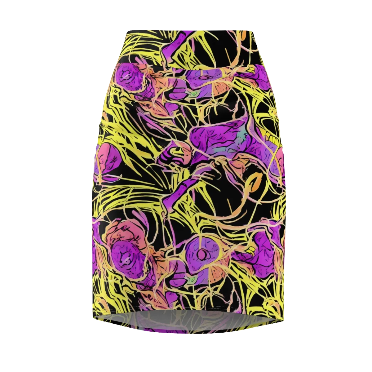 Midnight Tropics on Pencil Skirt — Front
