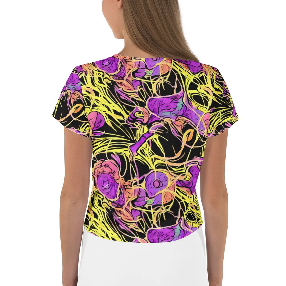 Midnight Tropics on Crop Tee — Back