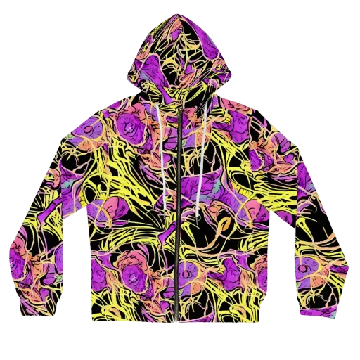 Midnight Tropics on a Women's Full-Zip Hoodie