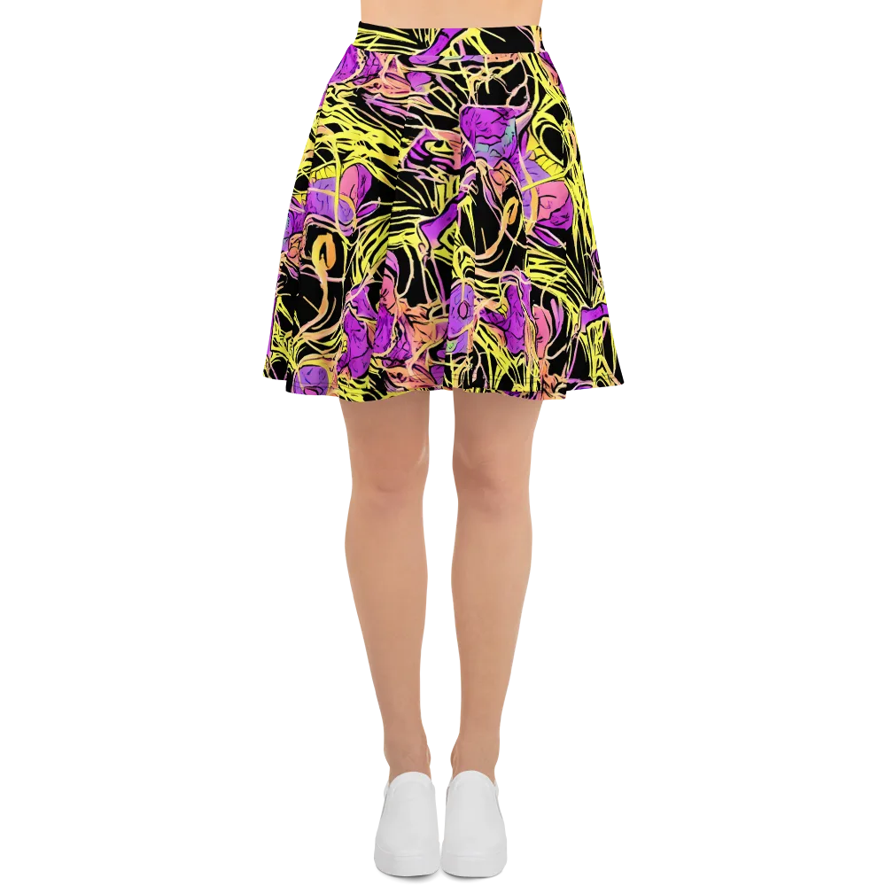 Midnight Tropics on Skater Skirt — Front
